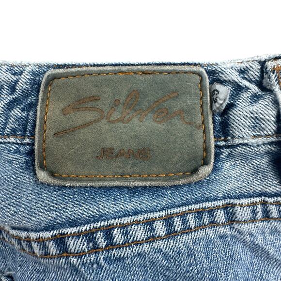VTG Silver Jean 28x31 Straight Med Wash Y2K Street Western Casual Basic Grunge - Picture 10 of 16